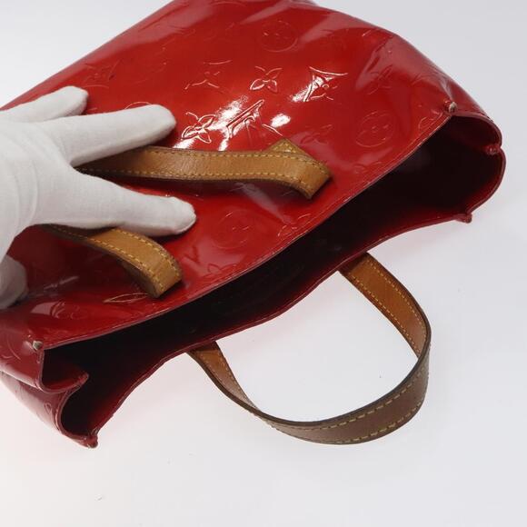 LOUIS VUITTON Monogram Vernis Reade PM Hand Bag Red Rouge M91088 - Picture 6 of 12